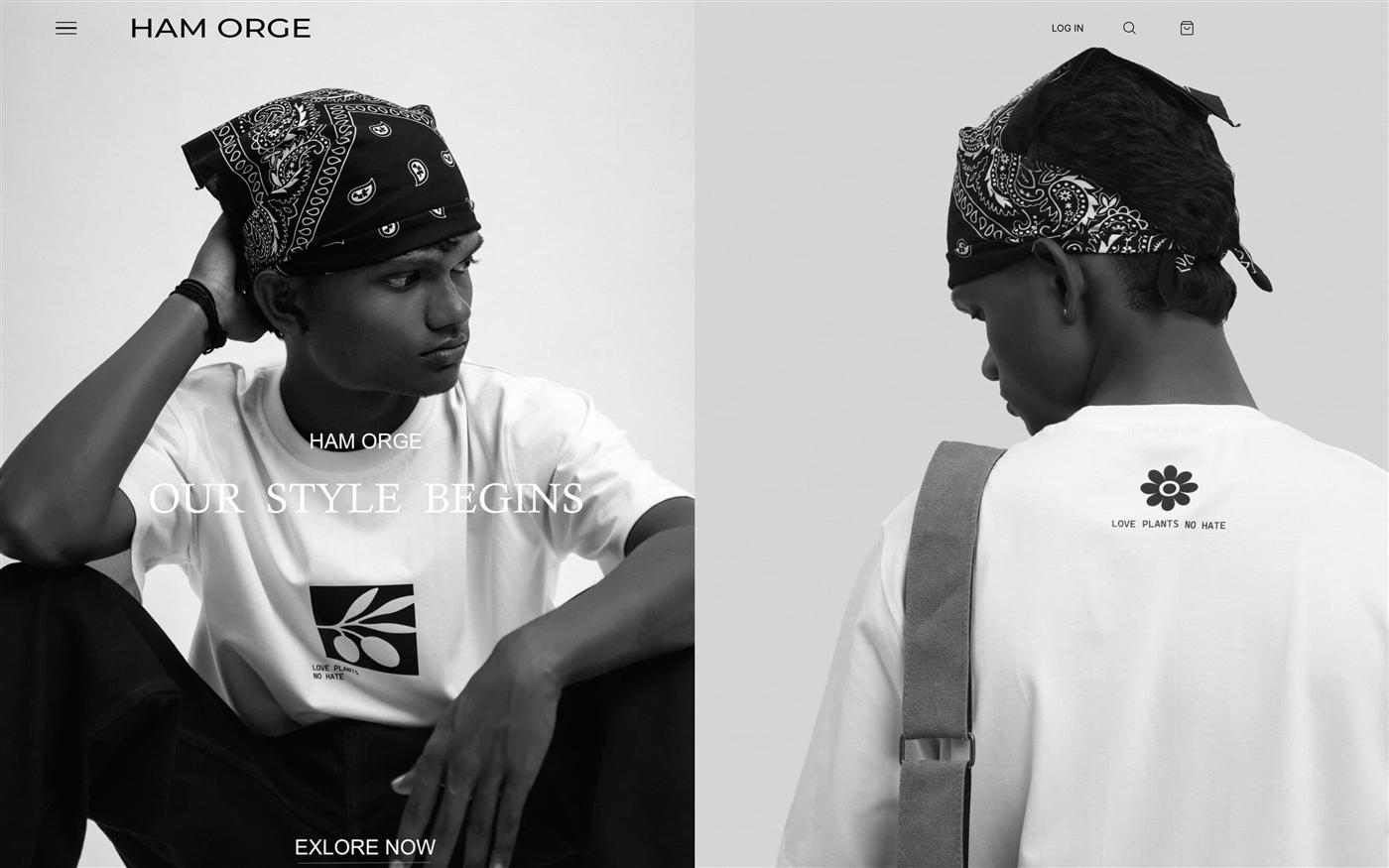 Hamorge streetwear storefront homepage